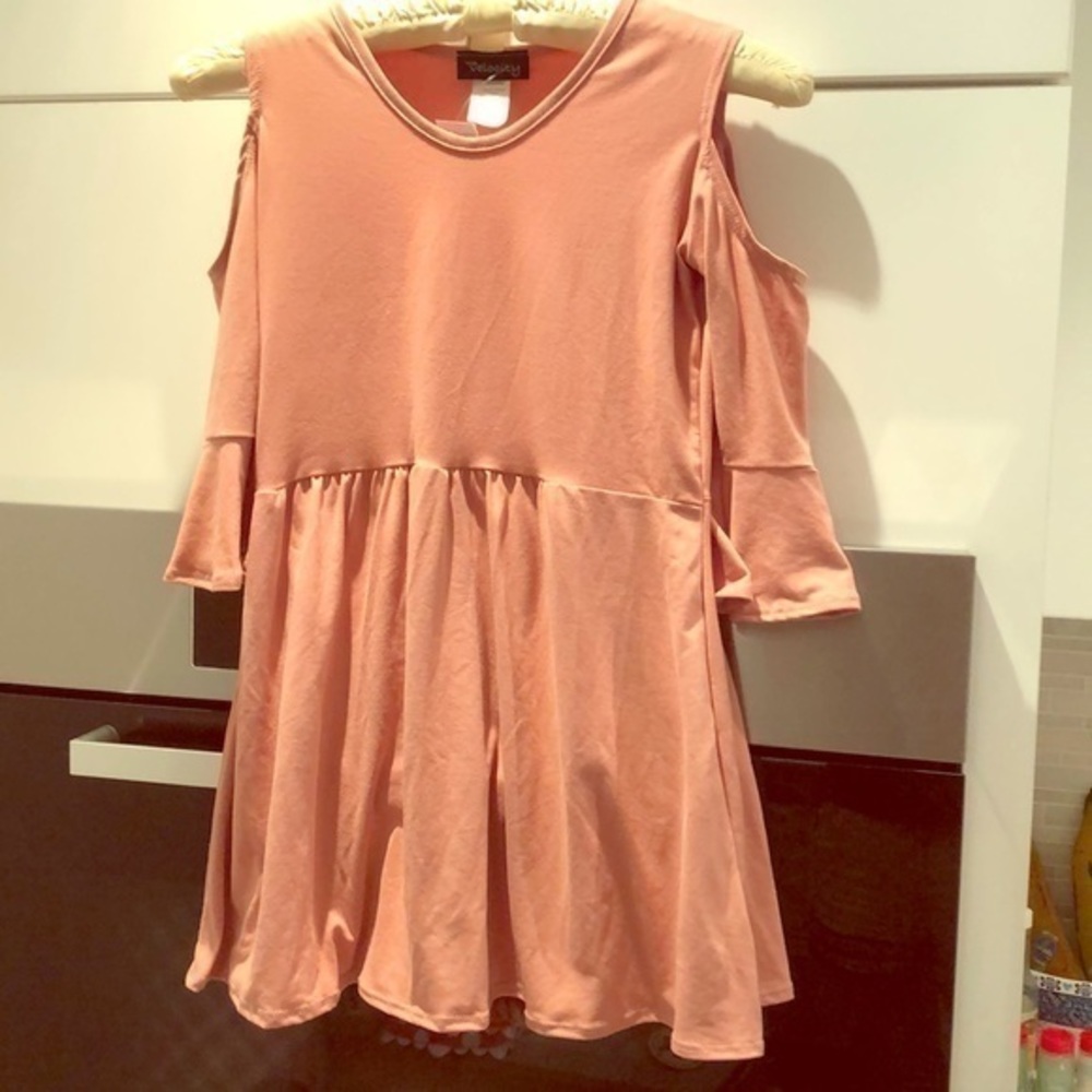 High Velocity Cold Shoulder Dress Dusty Rose